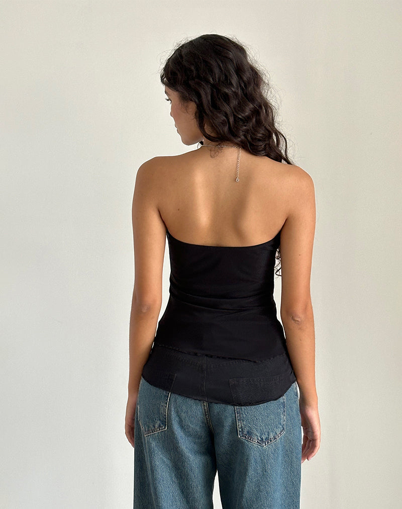 Black flowy tube top on sale