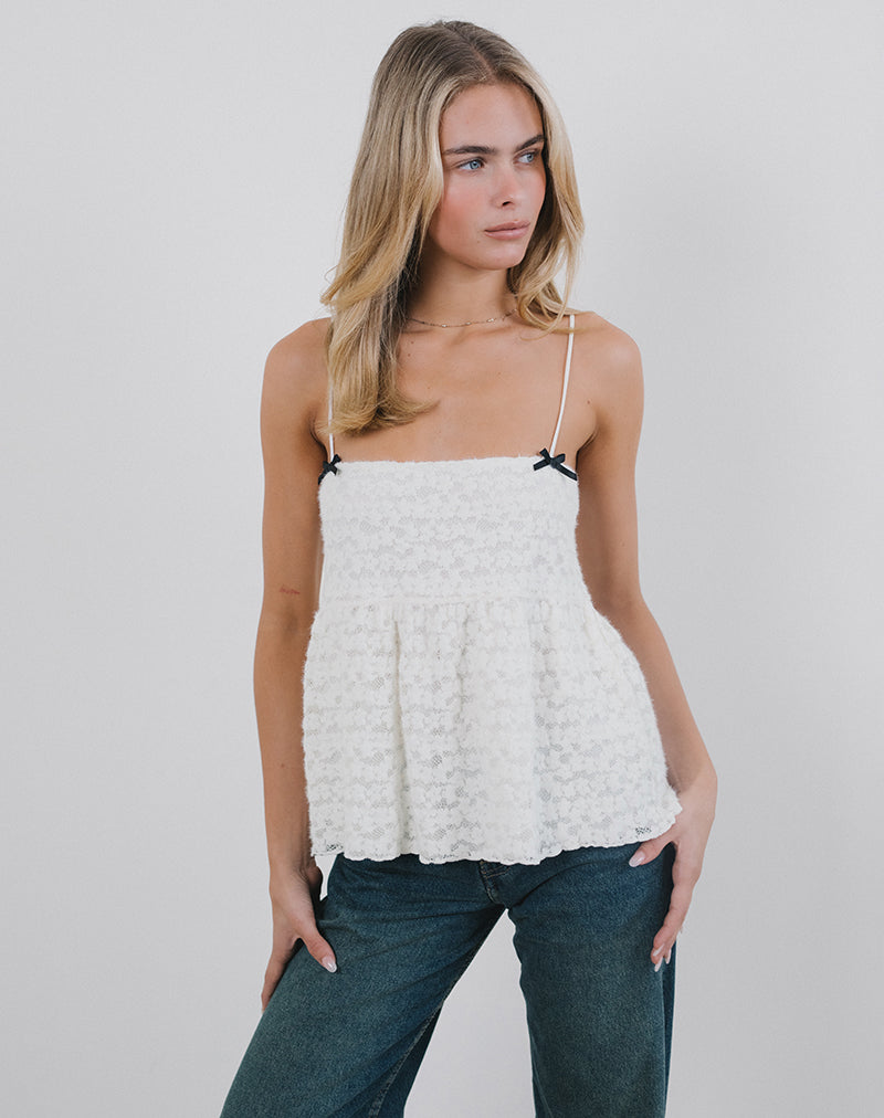 Image of Marreta Cami Top in Dahlia Lace Ivory