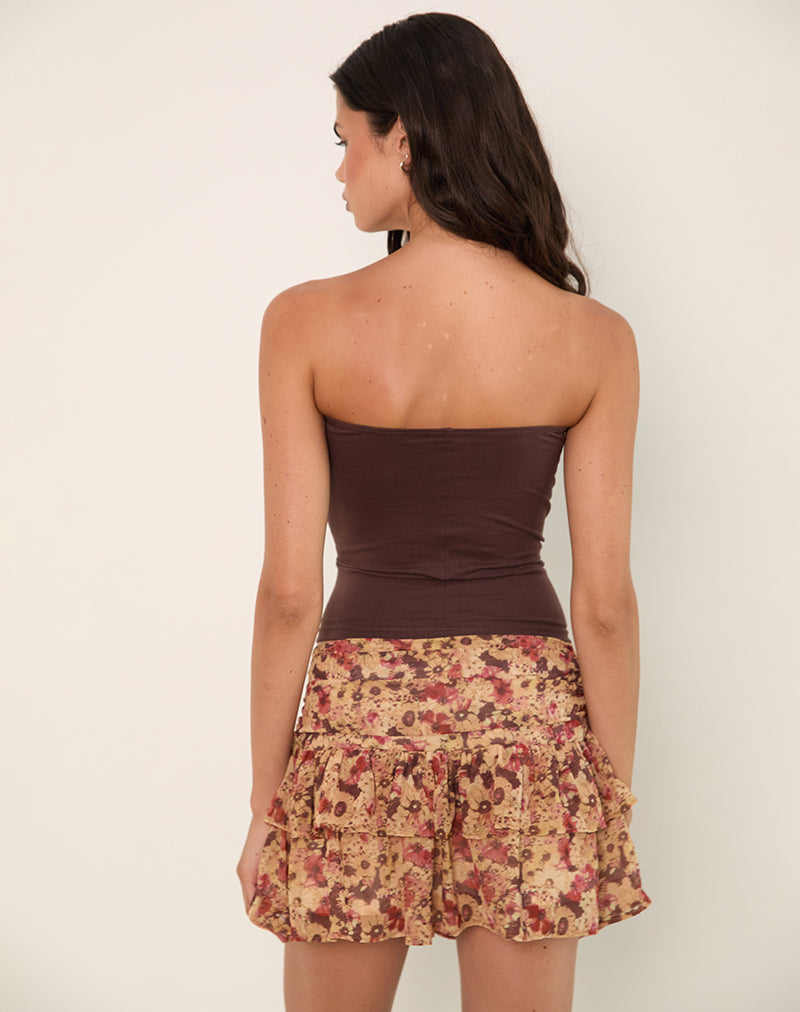 Image of Masama Frill Mini Skirt in Chiffon Rusty Flower