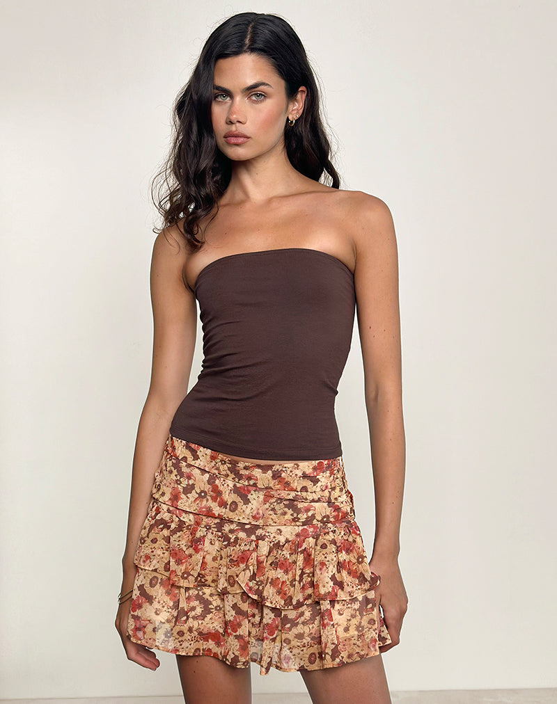 Image of Masama Frill Mini Skirt in Chiffon Rusty Flower