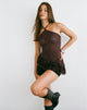 Image of Masina Top with Fringe Hem in Sequin Knit Brown