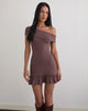 Image of Maufa Mini Dress in Jersey Deep Taupe