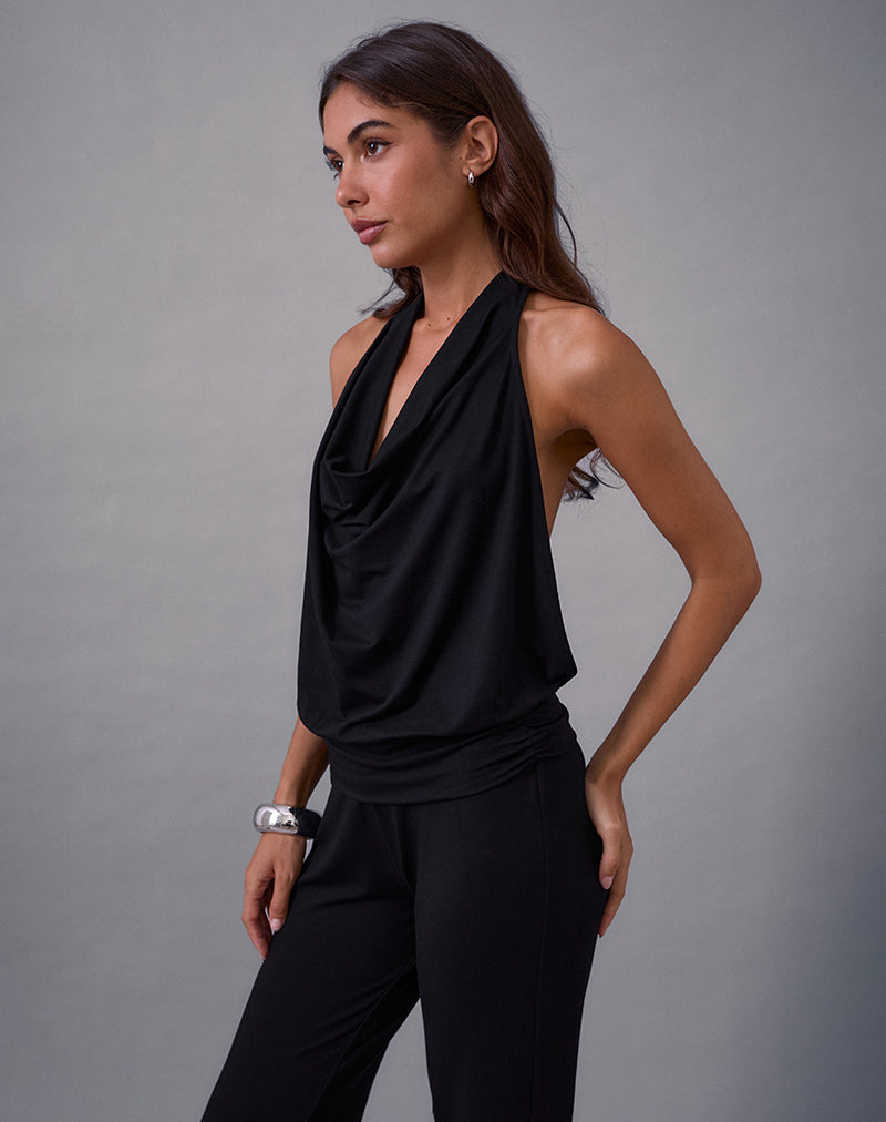 Mayla Backless Jumpsuit in Black