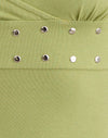 Rayon Jersey Apple Green with Studs