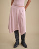 Image of Kaulu Midi Skirt in Cupro Dusty Pink with Rhinestones
