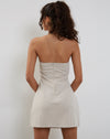 Image of Merila Bandeau Mini Dress in Ivory Soft Tailoring