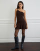 Image of Messac Asymmetric Dress in Rayon Jersey Bitter Chocolate