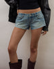 Image of Micro Denim Hot Pant in Vintage Blue