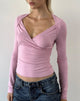 Image of Migu Long Sleeve Crossover Top in Coral Blush