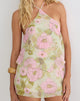 Image of Milaya Mini Dress in Chiffon Ruffle Floral Sage