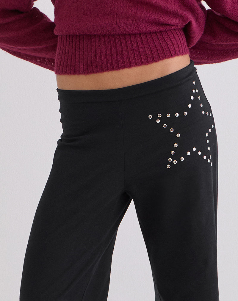 Image of Mindi Flare Trouser in Star Stud Black