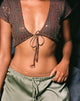 Image of Mirea Top in Sequin Knit Dark Brown
