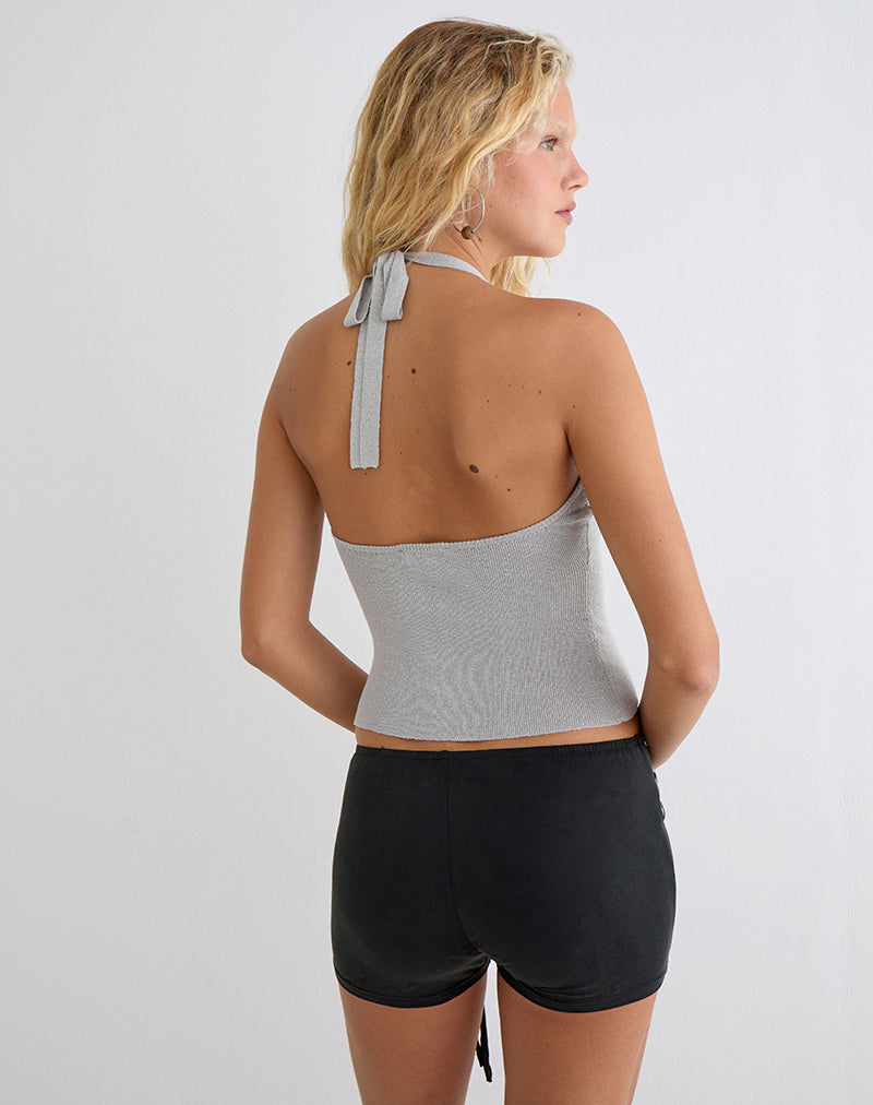 Image of Oliga Short with Eyelets and Wrap Tie in Black