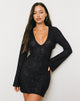 Image of Mireva Mini Dress in Sequin Knit Black