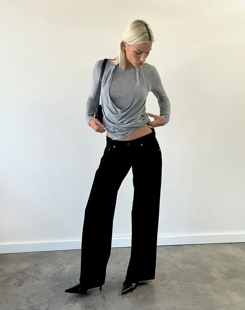 Image of Low Rise Roomy Jeans in Rinse Schwarz