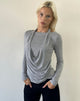 Image of Miri Long Sleeve Cowl Halter Top in Jersey Grey