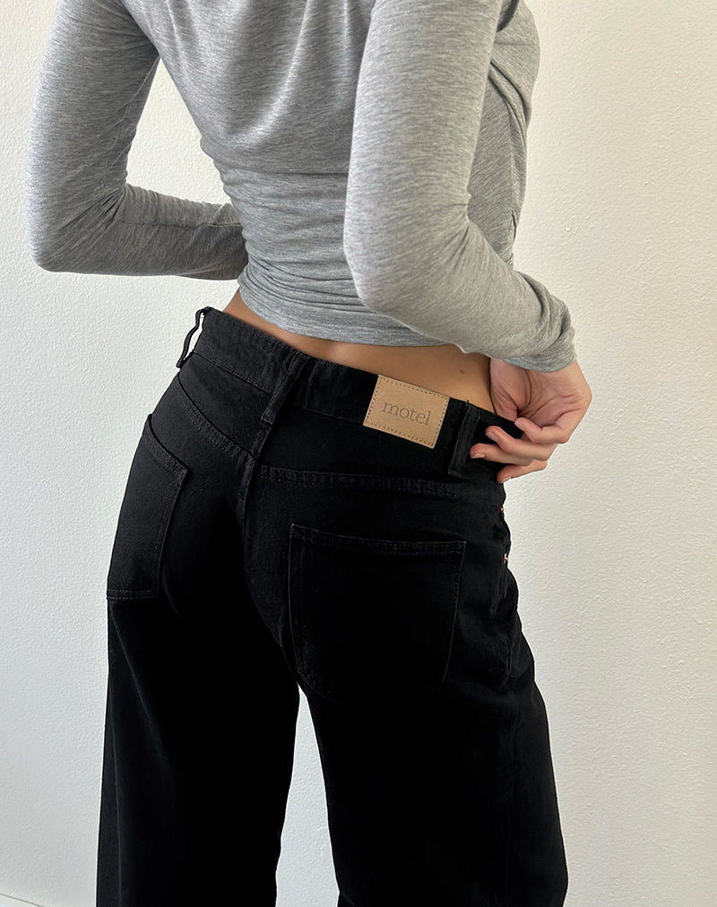 Image of Low Rise Roomy Jeans in Rinse Schwarz