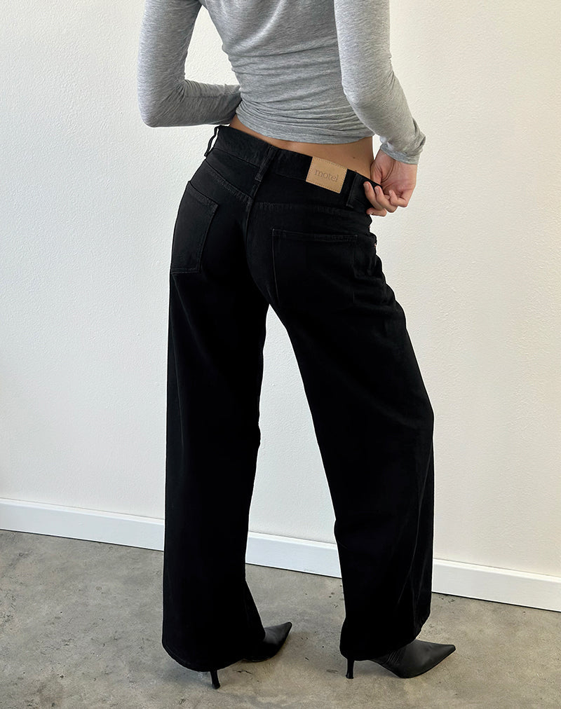 Image of Low Rise Roomy Jeans in Rinse Schwarz