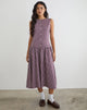 Image of Miriam Midi Dress in Mini Gingham Wine