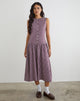 Image of Miriam Midi Dress in Mini Gingham Wine
