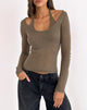 Image of Misora Top in Sheer Knit Taupe