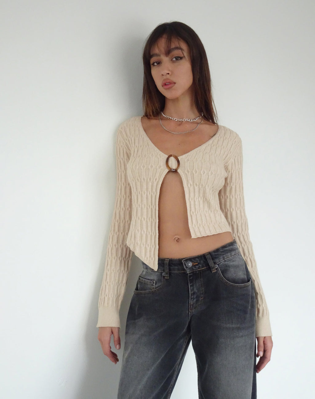 Mohara Long Sleeve Butterfly Top in Neutral Knit