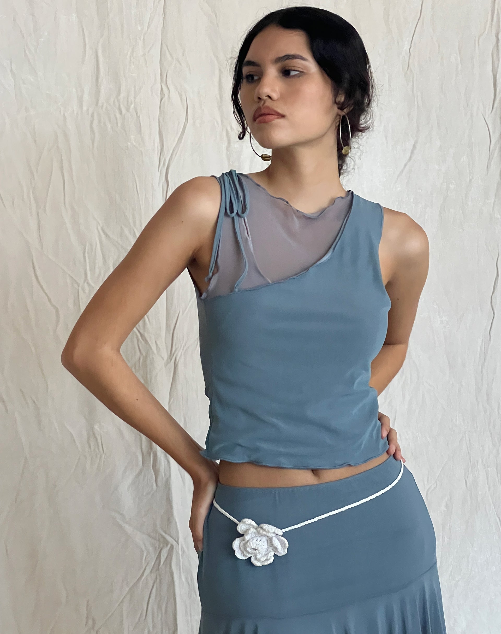 Image of Moni Vest in Blue Grey Mesh