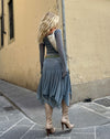 Image of Jovali Low Waist Midi Skirt in Blue Grey Mesh
