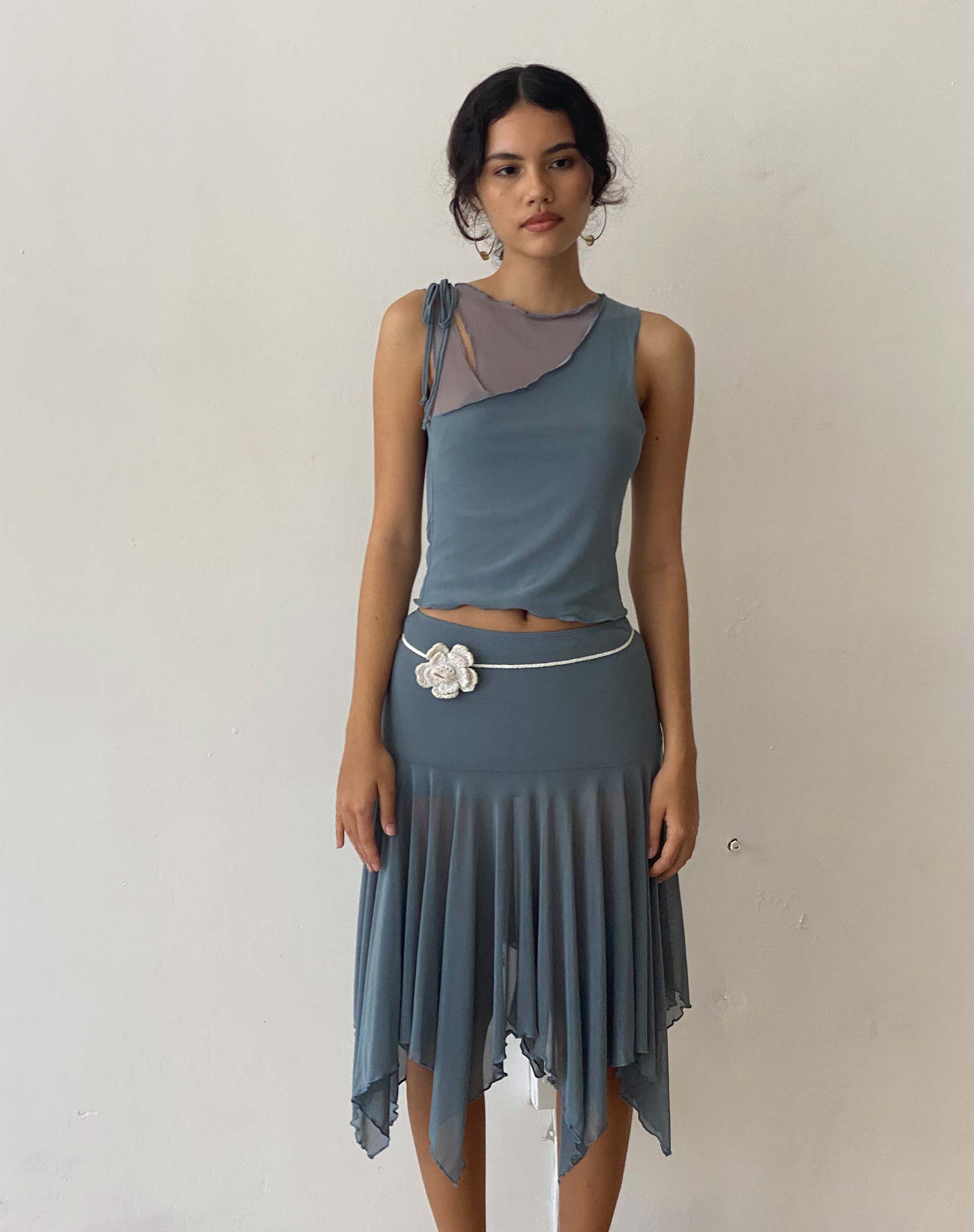 Image of Moni Vest in Blue Grey Mesh