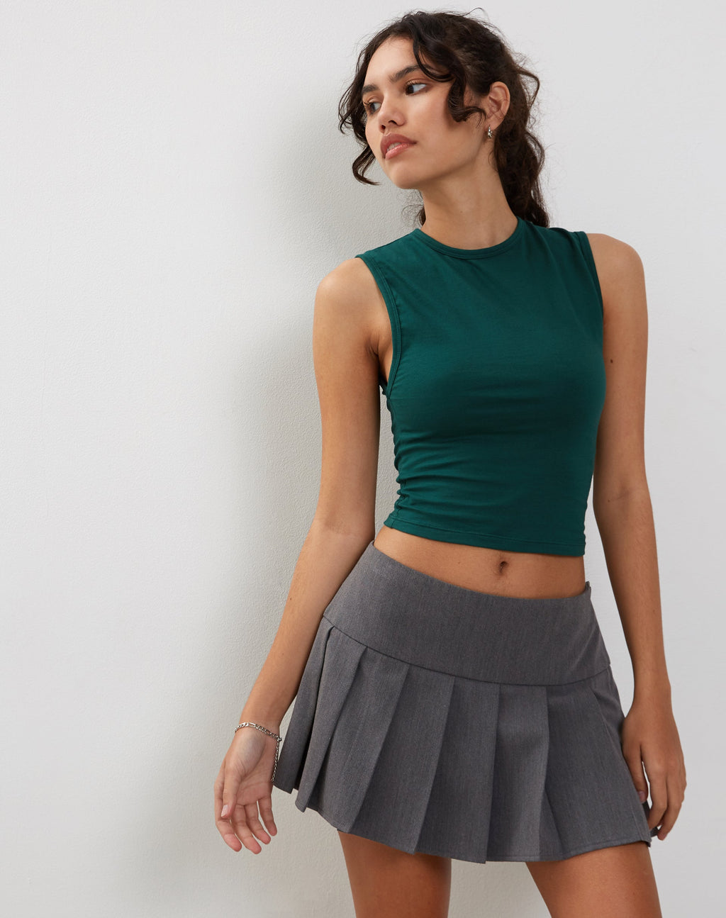 Monlo Vest Top in Bottle Green