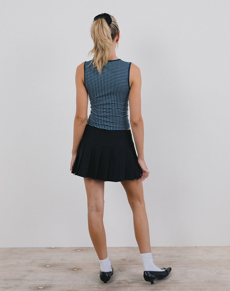 Image of Monsela Top in Mini Gingham Dark Blue