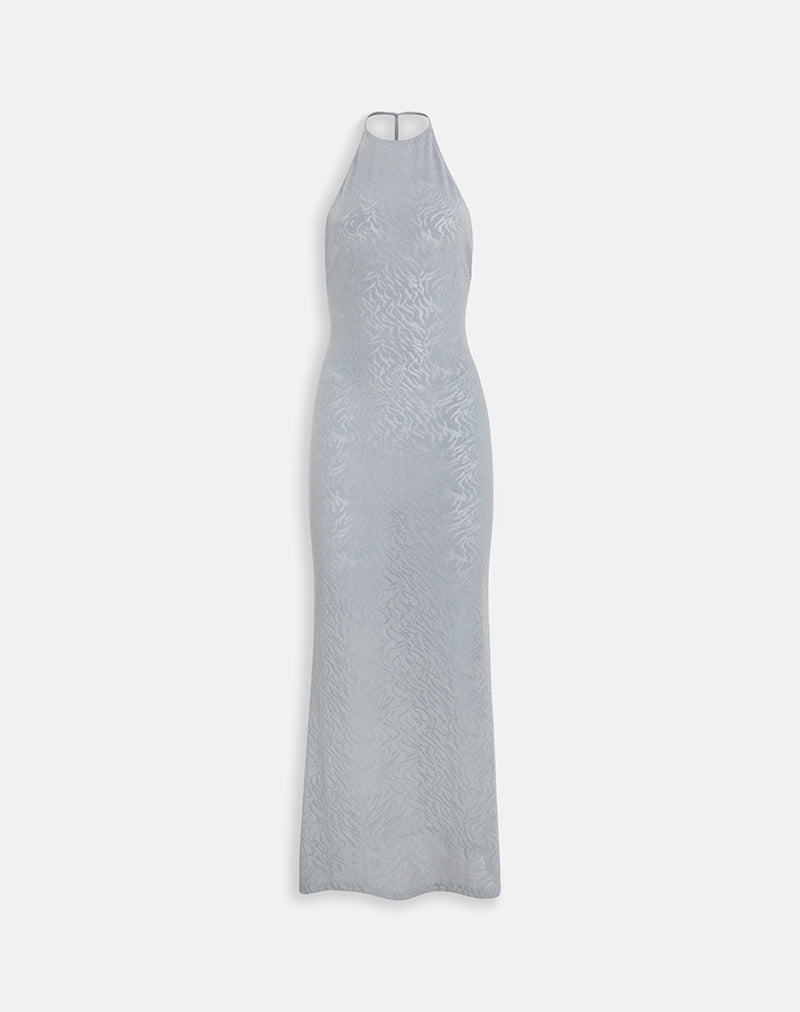 Image of Morie Maxi Dress in Knit Jacquard Silver