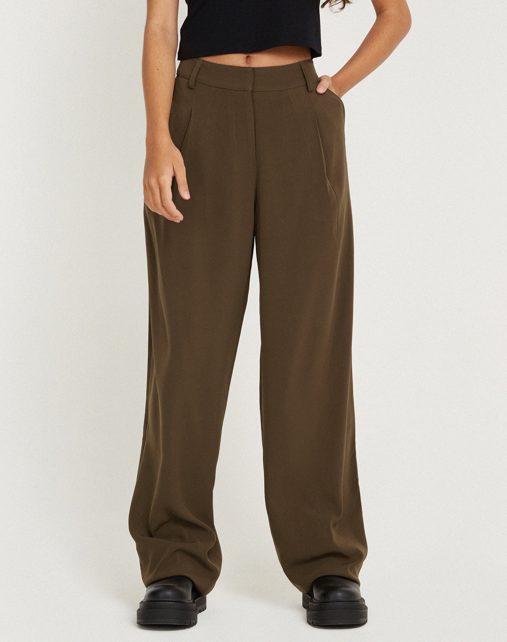 Pantalon large Sakaria en tailleur truffe