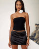 Image of Imami Mini Skirt in Satin Black