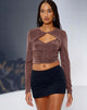 Image of Rabia Long Sleeve Crop Top in Peppercorn