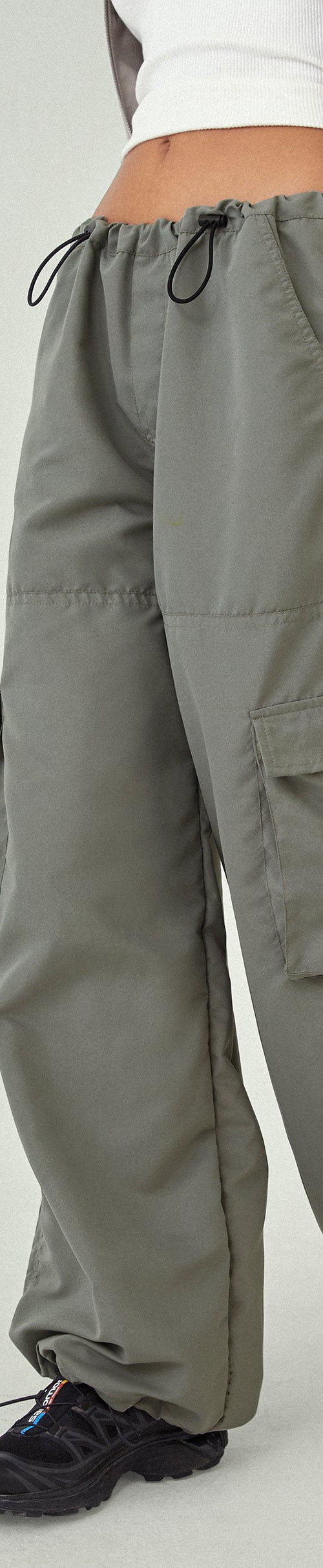 Image of MOTEL X JACQUIE Fabio Wide Leg Cargo Trousers in Grey