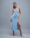 Image of Jacy Ruffle Midi Dress in Mesh Blue