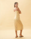 Image of Cessilie Midi Dress in Flower Garden Yellow