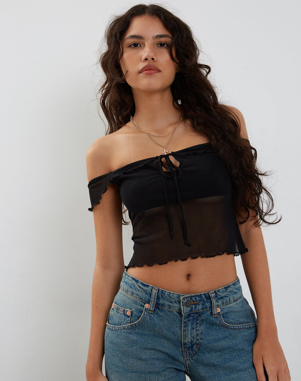 Blossom Lace Cami Bustier Top in Black - Retro, Indie and Unique