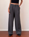 Image of Nailaka Low Rise Wide Leg Tailored Trouser in Dark Charcoal