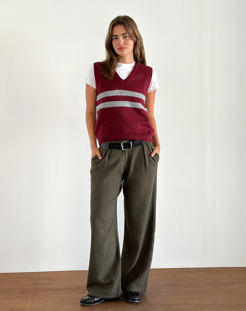 Image of Nailaka Tailored Trouser in Dark Taupe