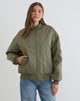 Image of Najora Puffy Bomber Jacket in Dark Sage