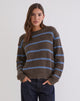 Image of Namirta Jumper in Brown with Blue Stripe