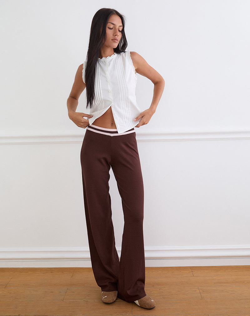 Natela Trouser in Dark Brown