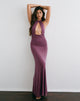 Image of Naveli Halter Maxi Dress in Cupro Deep Purple