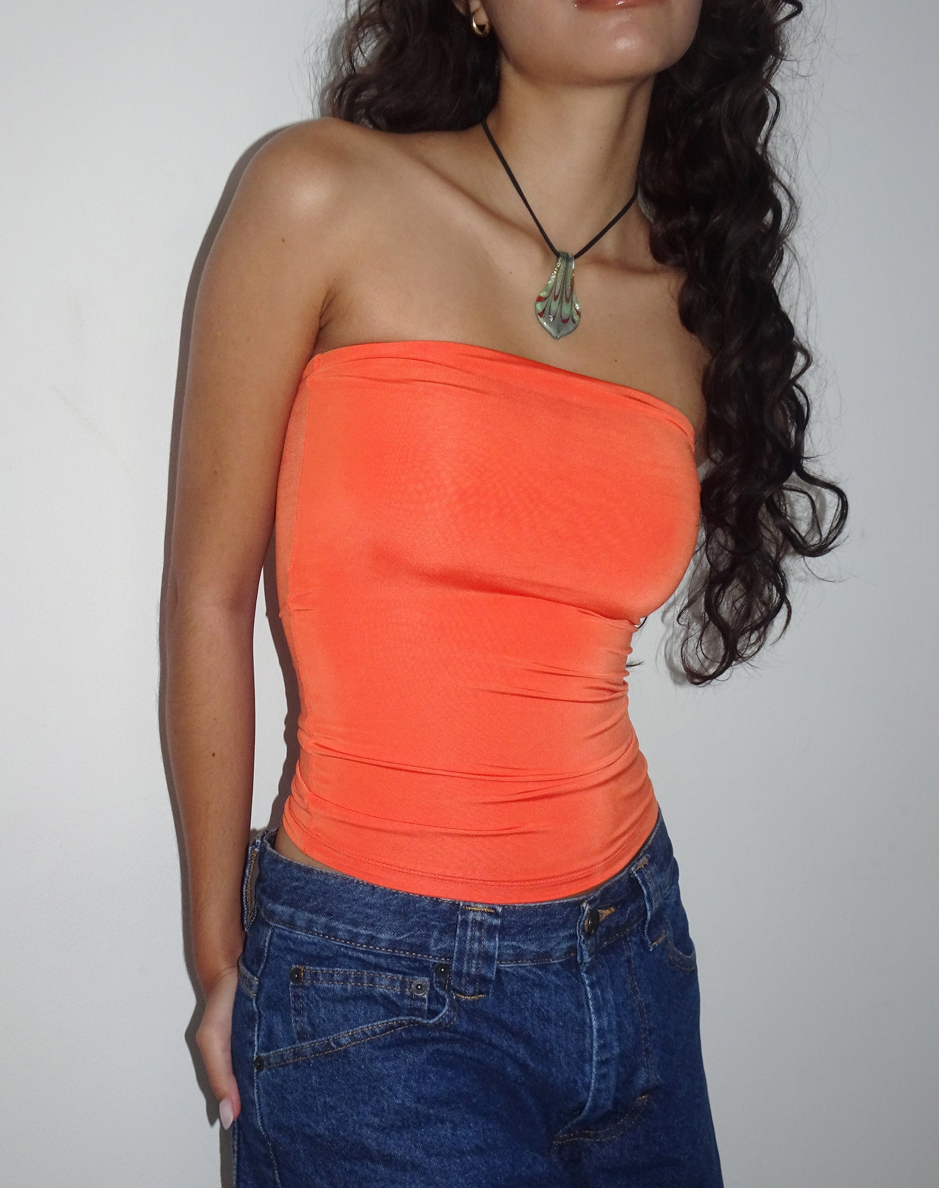 Image of Neave Slinky Bandeau Top in Orange