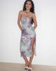 Image of Nehwa Bandeau Mesh Midi Dress in Abstract Scrapbook