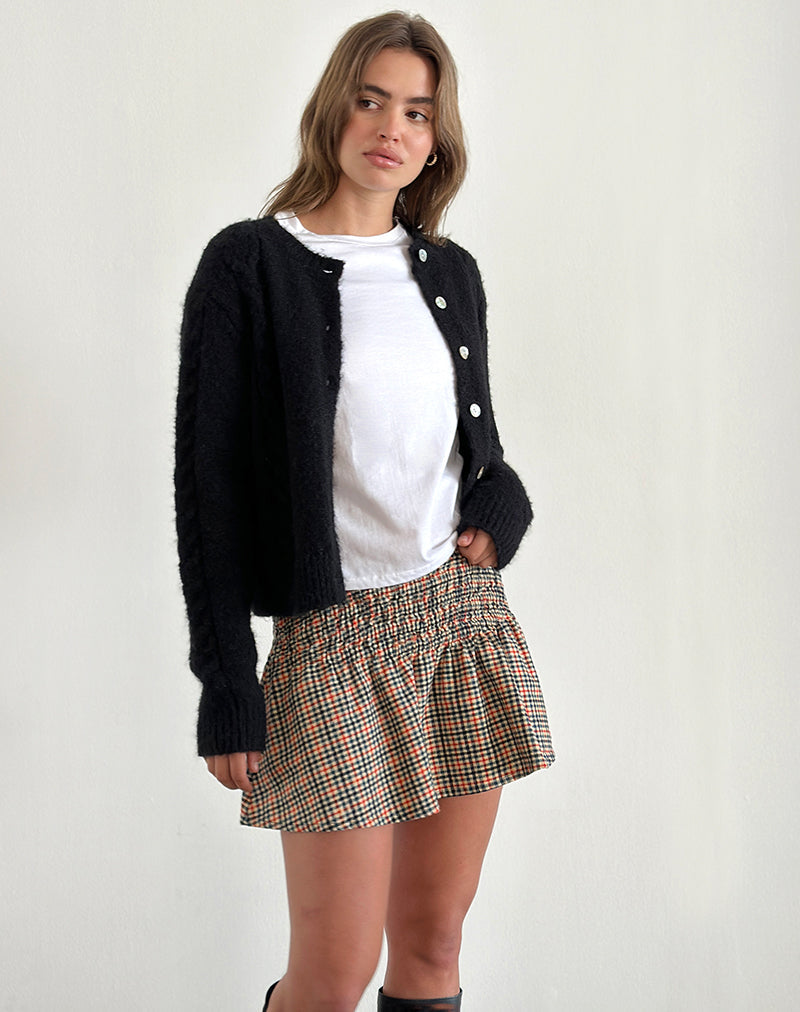 Minifalda Nelesi de cuadros campestres
