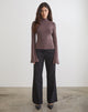 Image of Nell High Neck Long Sleeve Top in Jersey Coffee Quartz