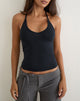 Image of Nemue Plunge Racerback Top in Black